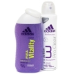 Набор Adidas: дезодорант аэрозоль "Action 3 Pro Clear", гель для душа "Full Vitality" парфюмерно-косметической компании Coty Товар сертифицирован инфо 2273q.